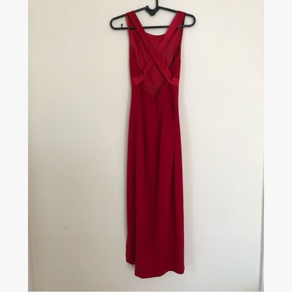 Tahari Halter Neck Open Back side Slit Gown Dress - Picture 2 of 8